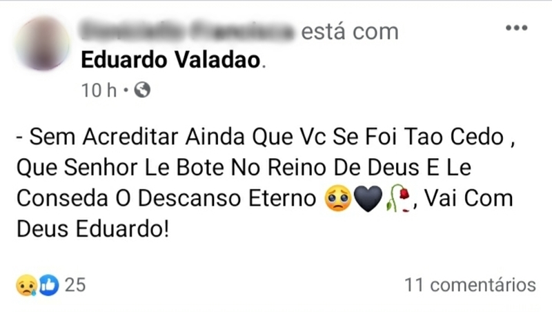 Publicação no Facebook