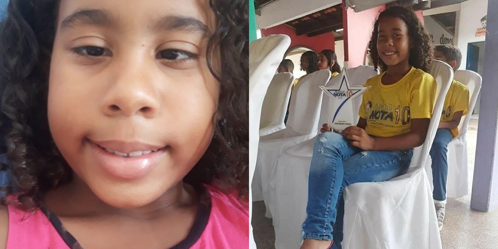 Maria Vitória tem 9 anos e está no 4° ano escolar