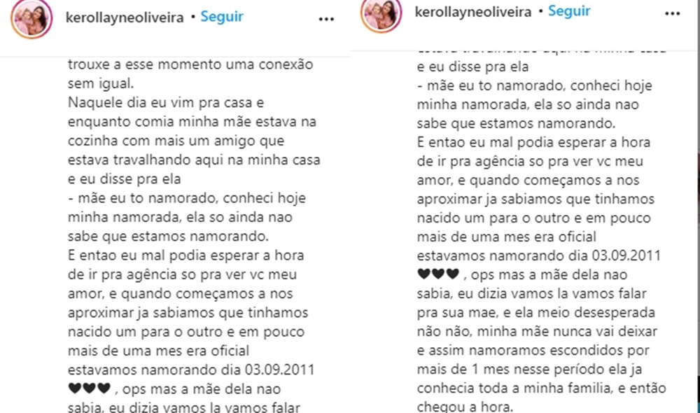 O marido escreveu a homenagem no Instagram da influencer