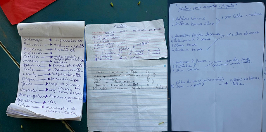 Lista apreendida pelo Gaeco