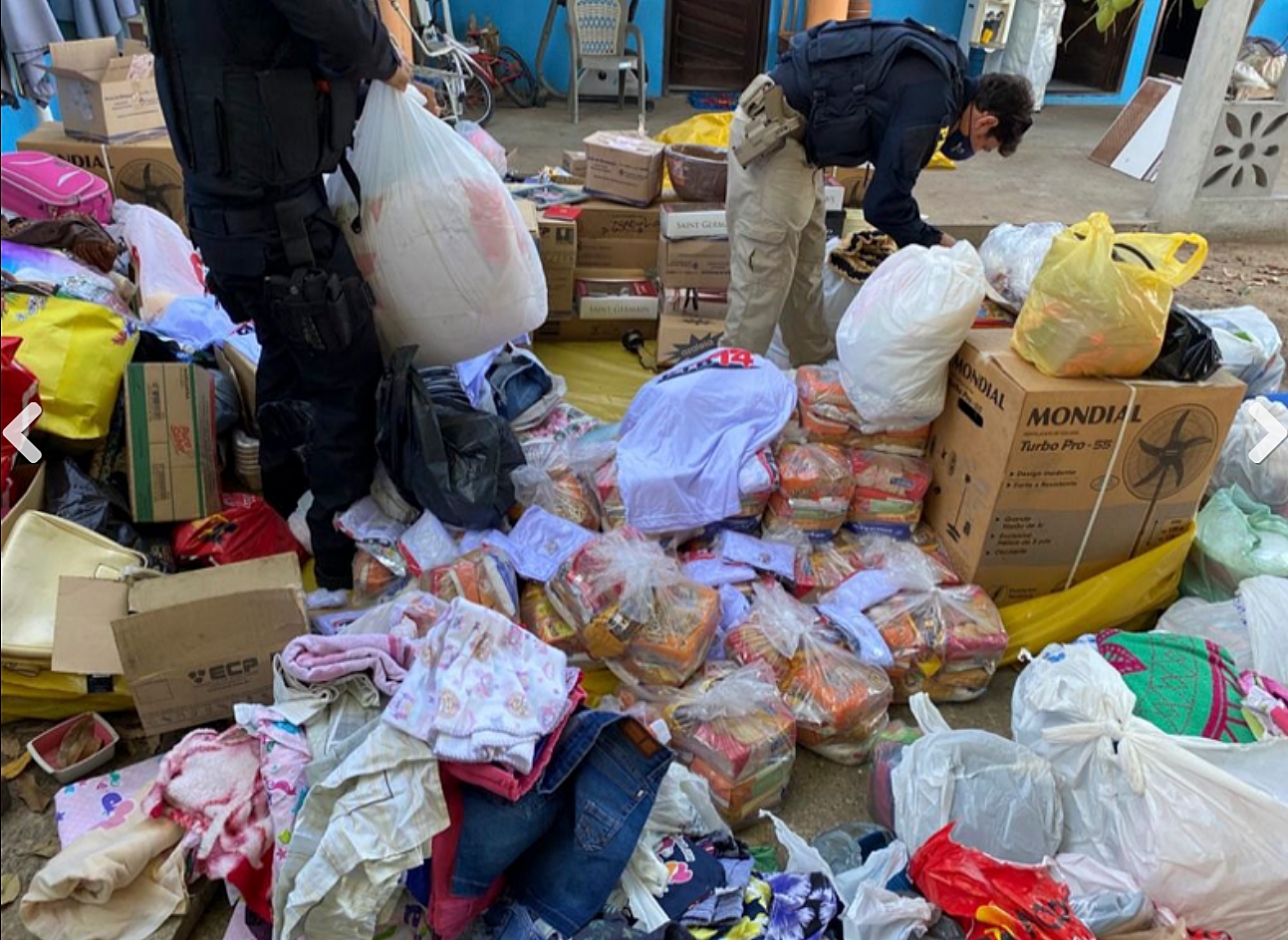 Materiais alimentícios encontrados 