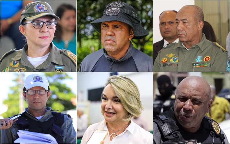 Coronel Júlia Beatriz, Major Audivam Nunes, Coronel Lídio Filho, Cabo Júlio César, Major Elizete e Cabo Mota