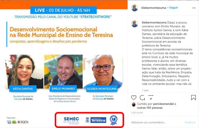 Anúncio da live