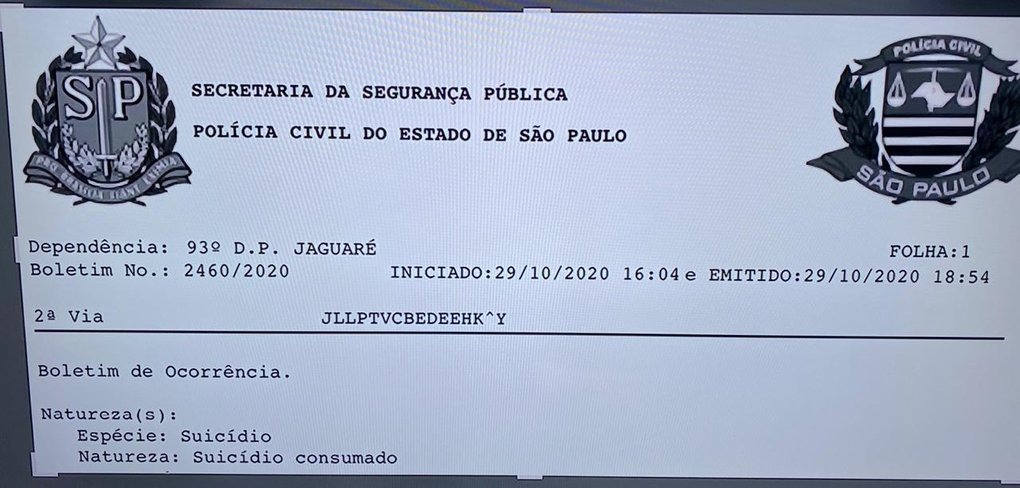Laudo da Polícia Civil de SP